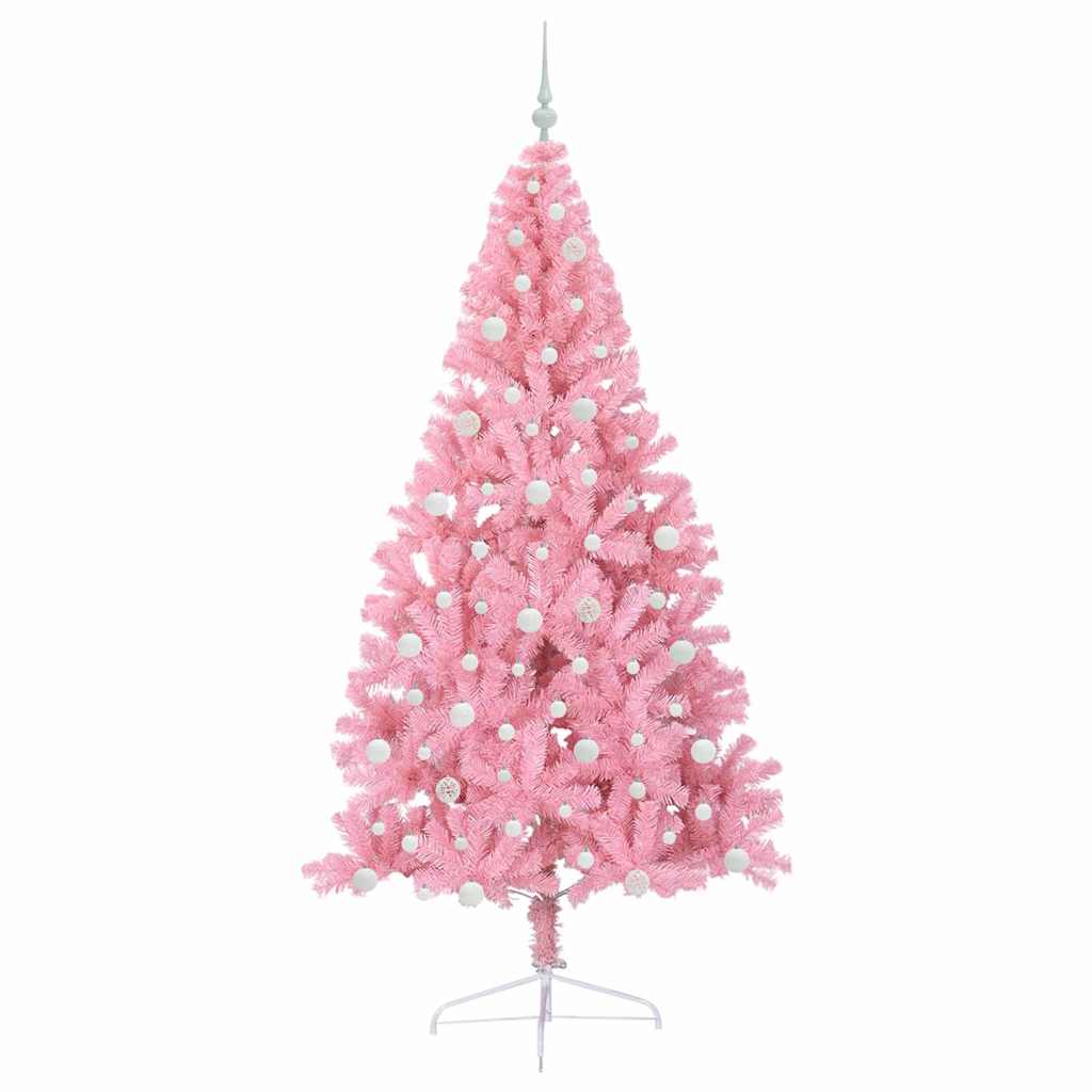 Künstlicher vorbeleuchteter Weihnachtsbaum Rosa 240 cm PVC