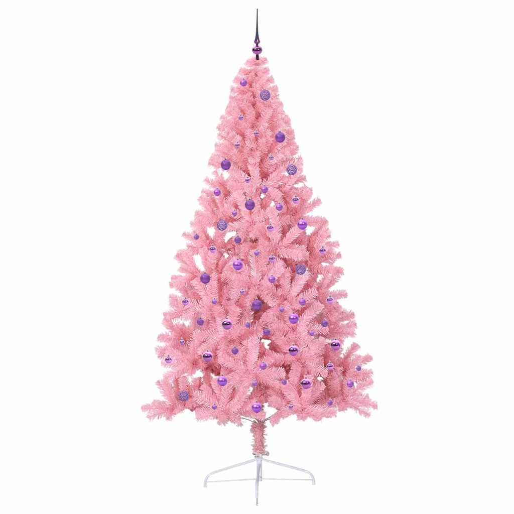 Künstlicher vorbeleuchteter Weihnachtsbaum Rosa 240 cm PVC