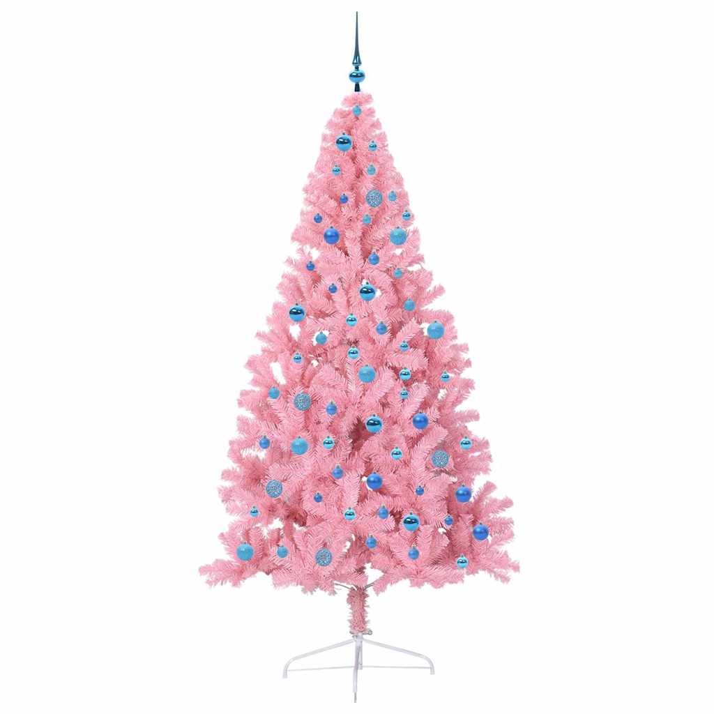 Künstlicher vorbeleuchteter Weihnachtsbaum Rosa 240 cm PVC