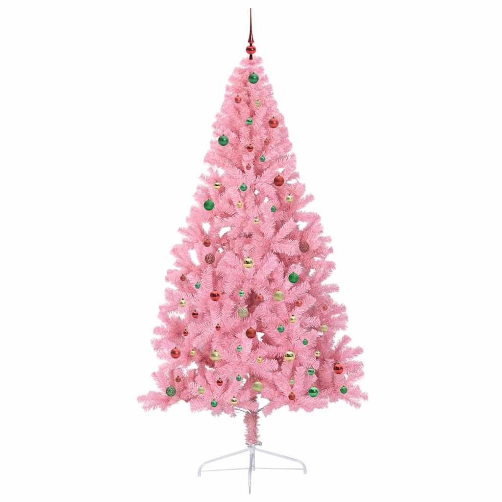 Künstlicher vorbeleuchteter Weihnachtsbaum Rosa 240 cm PVC