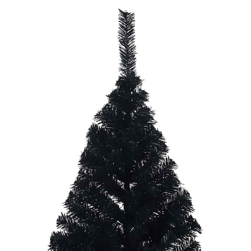 Künstlicher vorbeleuchteter Weihnachtsbaum Schwarz 210 cm PVC