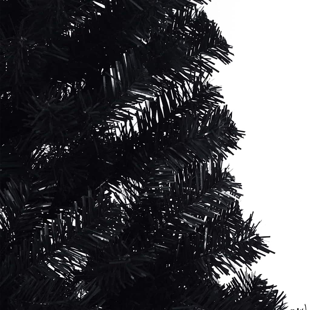 Künstlicher vorbeleuchteter Weihnachtsbaum Schwarz 210 cm PVC