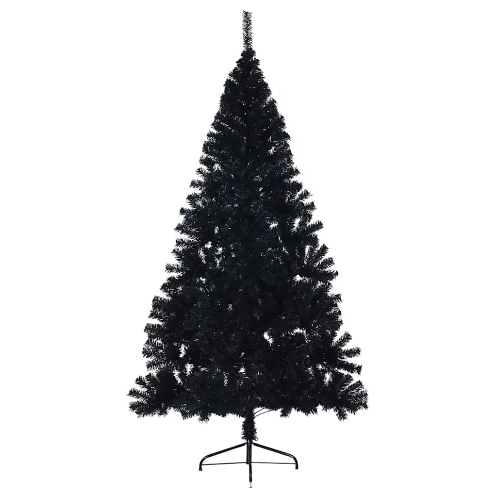 Künstlicher vorbeleuchteter Weihnachtsbaum Schwarz 210 cm PVC