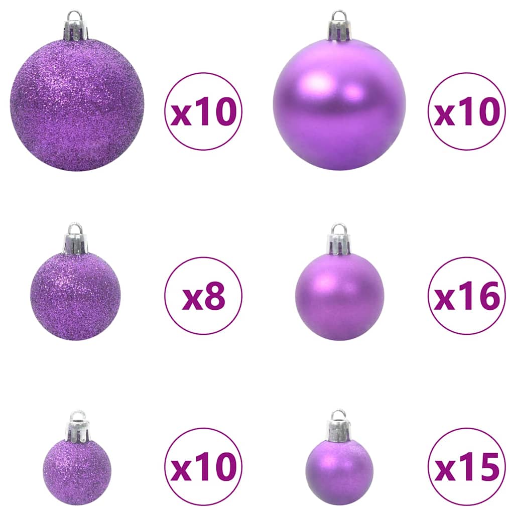 Künstlicher vorbeleuchteter Weihnachtsbaum Schwarz 210 cm PVC