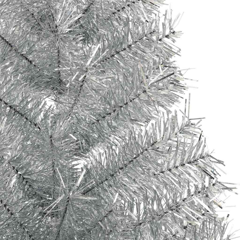 Künstlicher vorbeleuchteter Weihnachtsbaum Silber 150 cm