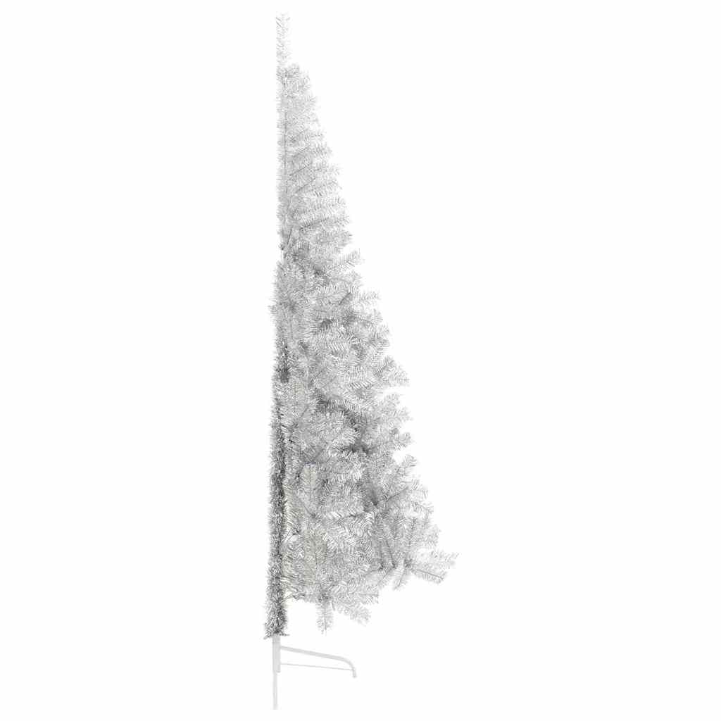 Künstlicher vorbeleuchteter Weihnachtsbaum Silber 240 cm PET