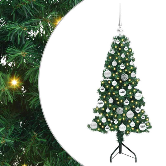 Eckiger künstlicher Weihnachtsbaum Grün 120 cm PVC und Metall
