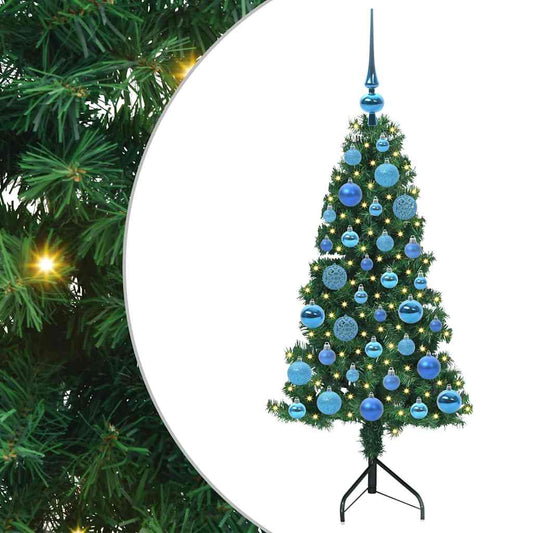 Eckiger künstlicher Weihnachtsbaum Grün 120 cm PVC und Metall