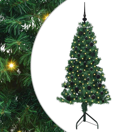 Eckiger künstlicher Weihnachtsbaum Grün 150 cm PVC und Metall