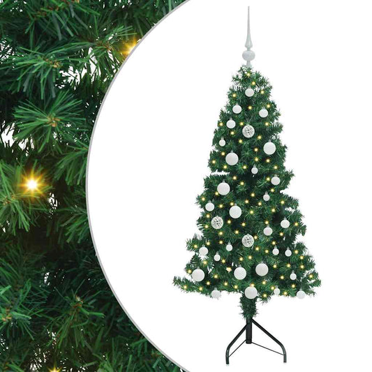 Eckiger künstlicher Weihnachtsbaum Grün 150 cm PVC und Metall