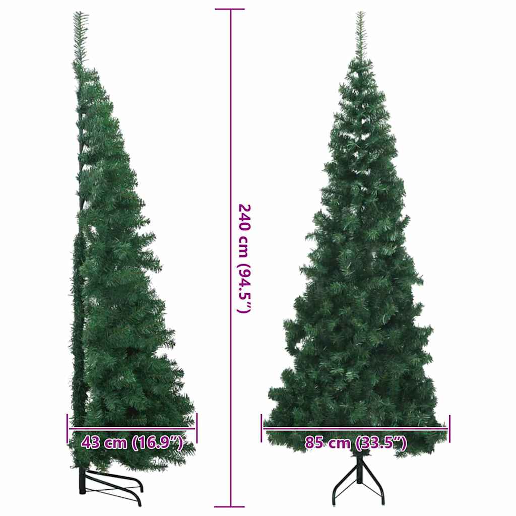 Eckiger künstlicher Weihnachtsbaum Grün 240 cm PVC und Metall