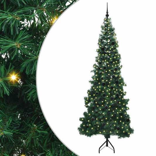 Eckiger künstlicher Weihnachtsbaum Grün 240 cm PVC und Metall