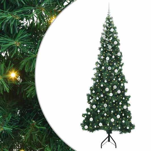Eckiger künstlicher Weihnachtsbaum Grün 240 cm PVC und Metall