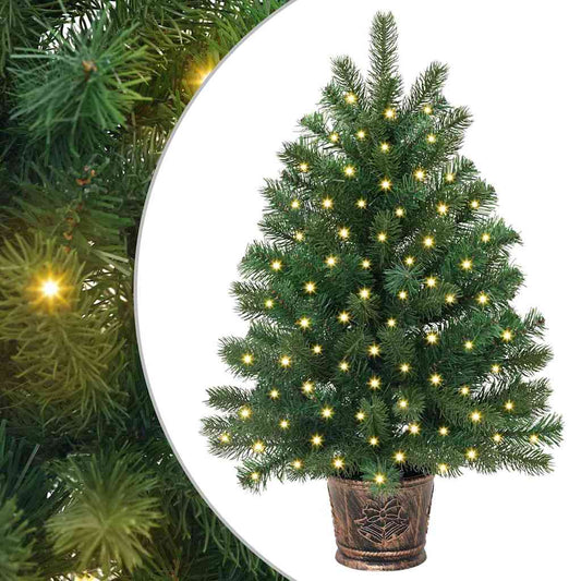 Künstlicher Weihnachtsbaum mit 150 LEDs Grün 65 cm PE und PVC