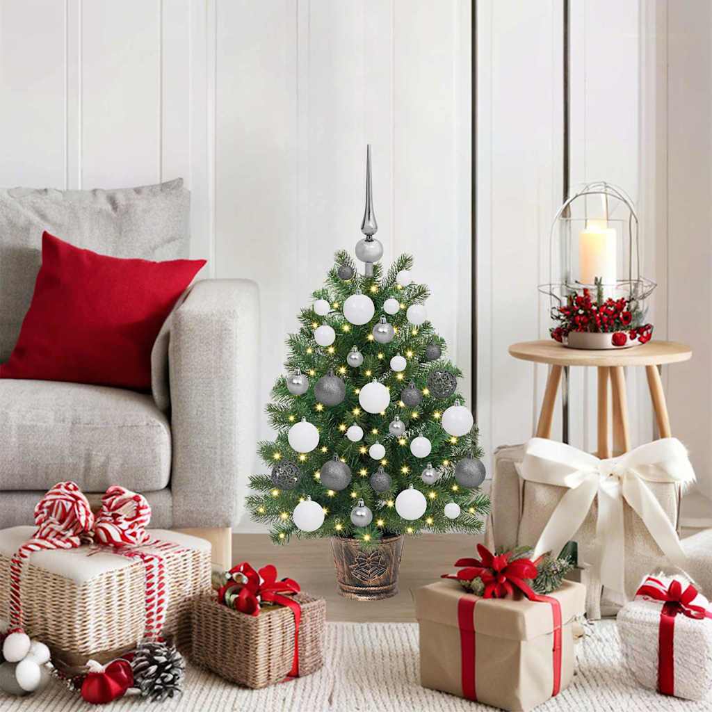 Künstlicher Weihnachtsbaum mit 150 LEDs Grün 65 cm PE und PVC