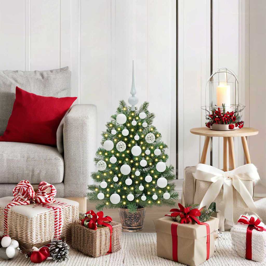 Künstlicher Weihnachtsbaum mit 150 LEDs Grün 75 cm PE und PVC