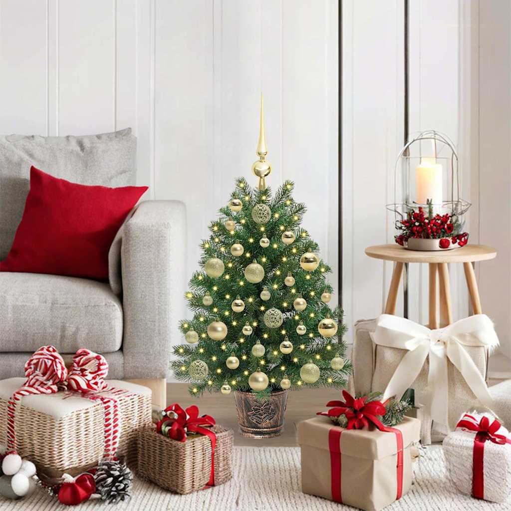 Künstlicher Weihnachtsbaum mit 150 LEDs Grün 75 cm PE und PVC