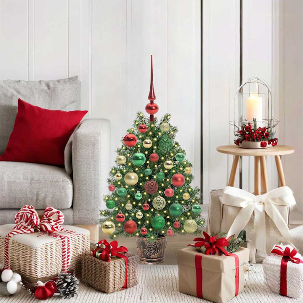 Künstlicher Weihnachtsbaum mit 150 LEDs Grün 75 cm PE und PVC