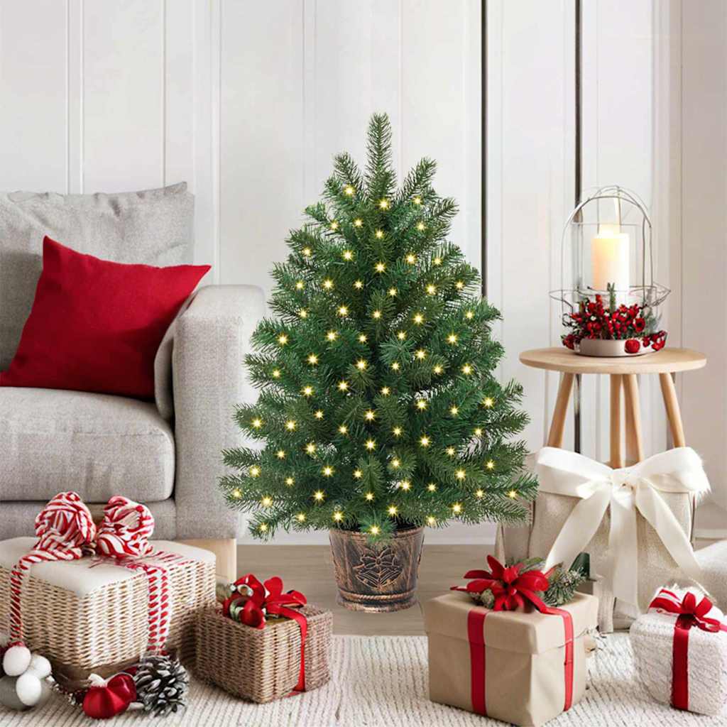 Künstlicher Weihnachtsbaum mit 150 LEDs Grün 95 cm PE und PVC