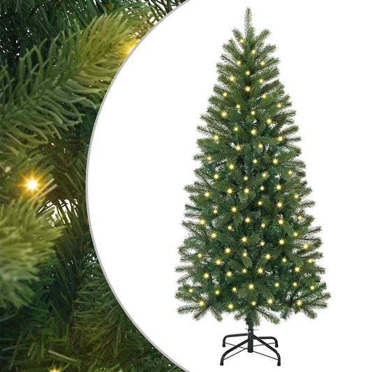 Künstlicher Weihnachtsbaum mit 150 LEDs Grün 150 cm PE und PVC