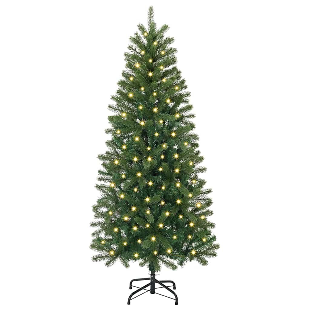 Künstlicher Weihnachtsbaum mit 150 LEDs Grün 150 cm PE und PVC