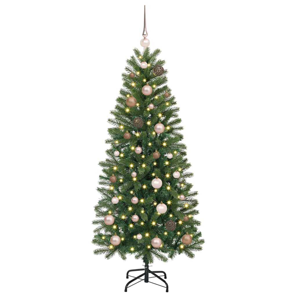 Künstlicher Weihnachtsbaum mit 150 LEDs Grün 150 cm PE und PVC