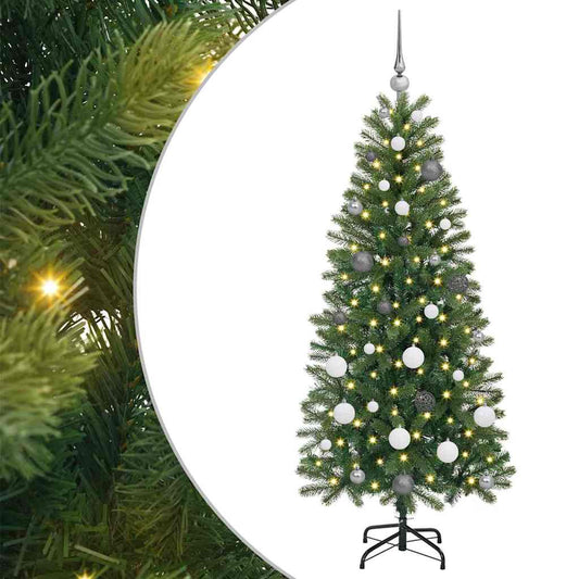 Künstlicher Weihnachtsbaum mit 150 LEDs Grün 150 cm PE und PVC