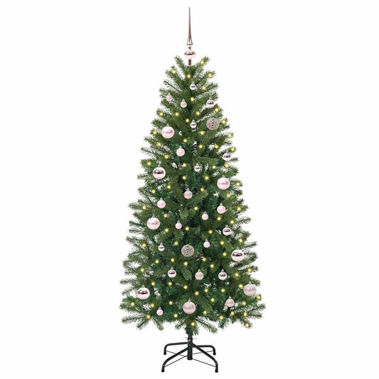 Künstlicher Weihnachtsbaum mit 150 LEDs Grün 150 cm PE und PVC