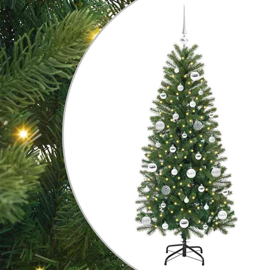 Künstlicher Weihnachtsbaum mit 150 LEDs Grün 150 cm PE und PVC