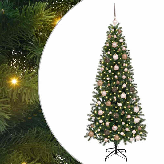 Künstlicher Weihnachtsbaum mit 300 LEDs Grün 180 cm PE und PVC