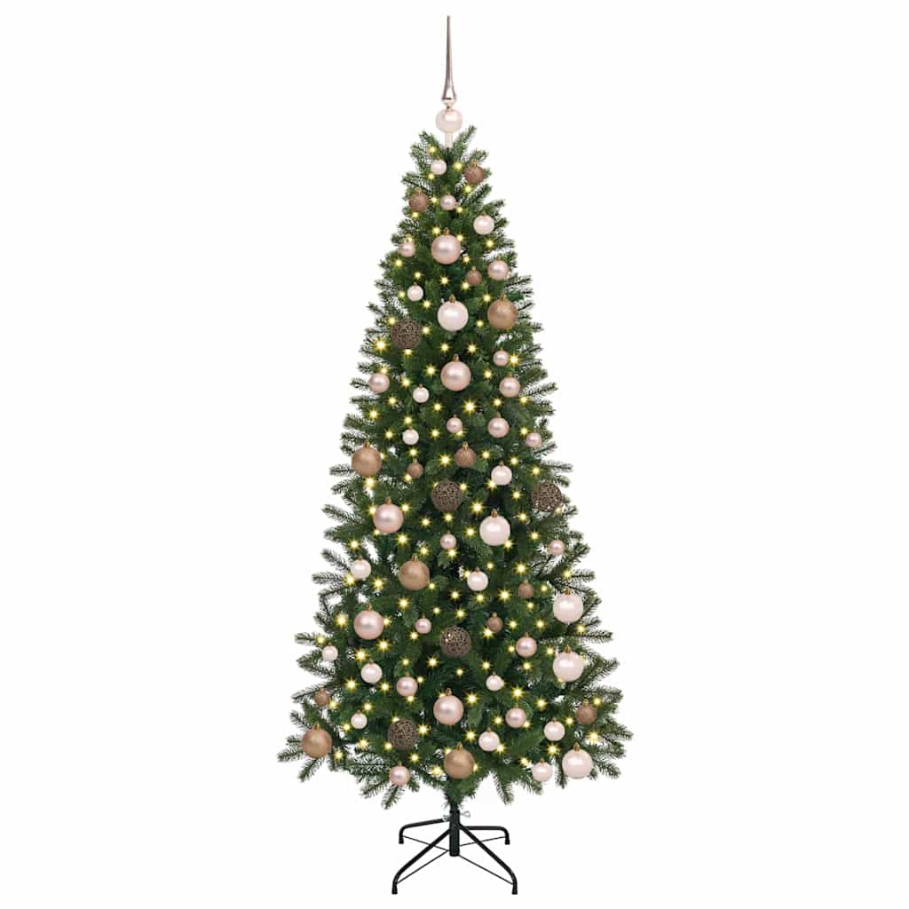 Künstlicher Weihnachtsbaum mit 300 LEDs Grün 180 cm PE und PVC