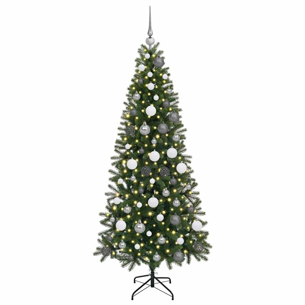 Künstlicher Weihnachtsbaum mit 300 LEDs Grün 180 cm PE und PVC