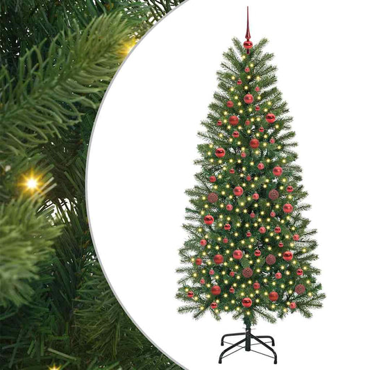 Künstlicher Weihnachtsbaum mit 300 LEDs Grün 180 cm PE und PVC