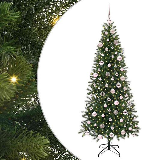Künstlicher Weihnachtsbaum mit 300 LEDs Grün 180 cm PE und PVC