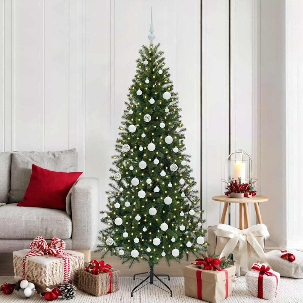 Künstlicher Weihnachtsbaum mit 300 LEDs Grün 180 cm PE und PVC