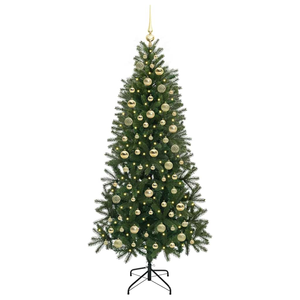Künstlicher Weihnachtsbaum mit 300 LEDs Grün 180 cm PE und PVC