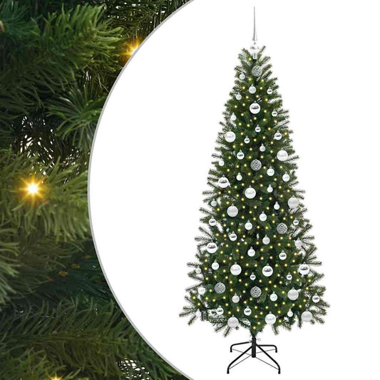 Künstlicher Weihnachtsbaum mit 300 LEDs Grün 180 cm PE und PVC