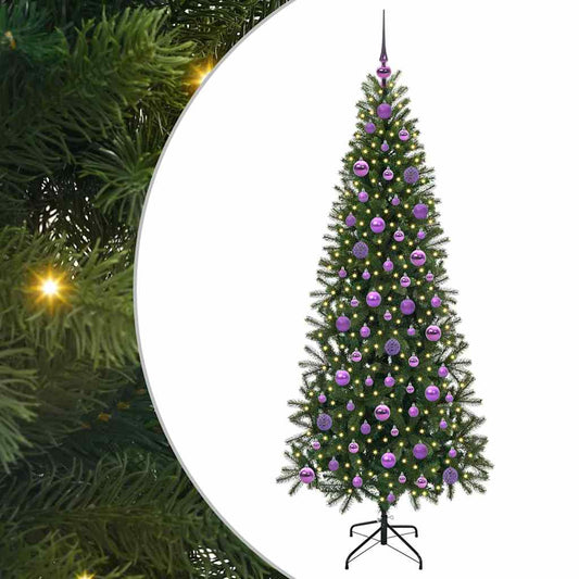Künstlicher Weihnachtsbaum mit 300 LEDs Grün 180 cm PE und PVC