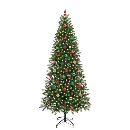 Künstlicher Weihnachtsbaum mit 300 LEDs Grün 180 cm PE und PVC