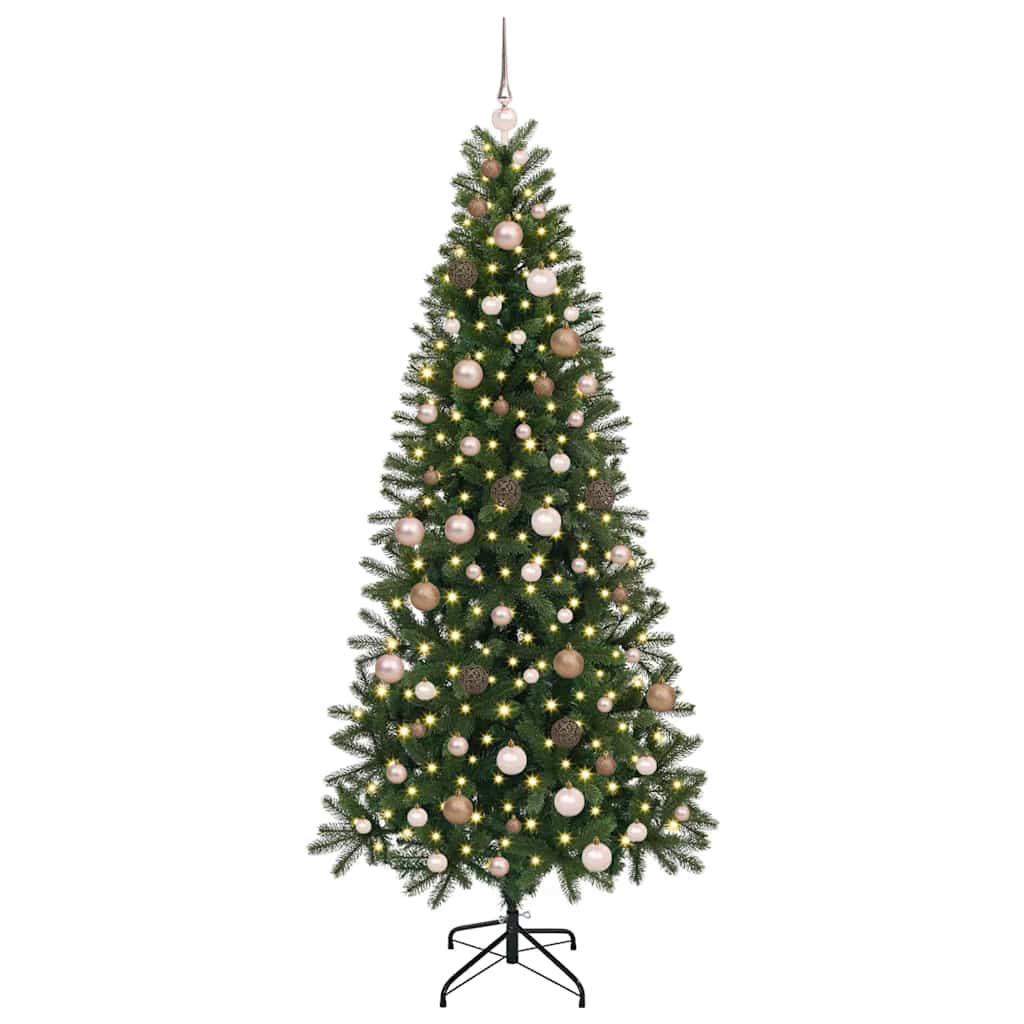 Künstlicher Weihnachtsbaum mit 300 LEDs Grün 210 cm PE und PVC