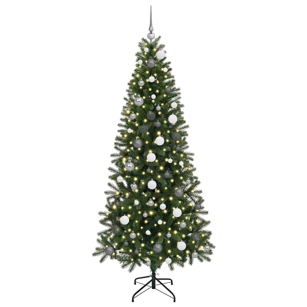 Künstlicher Weihnachtsbaum mit 300 LEDs Grün 210 cm PE und PVC