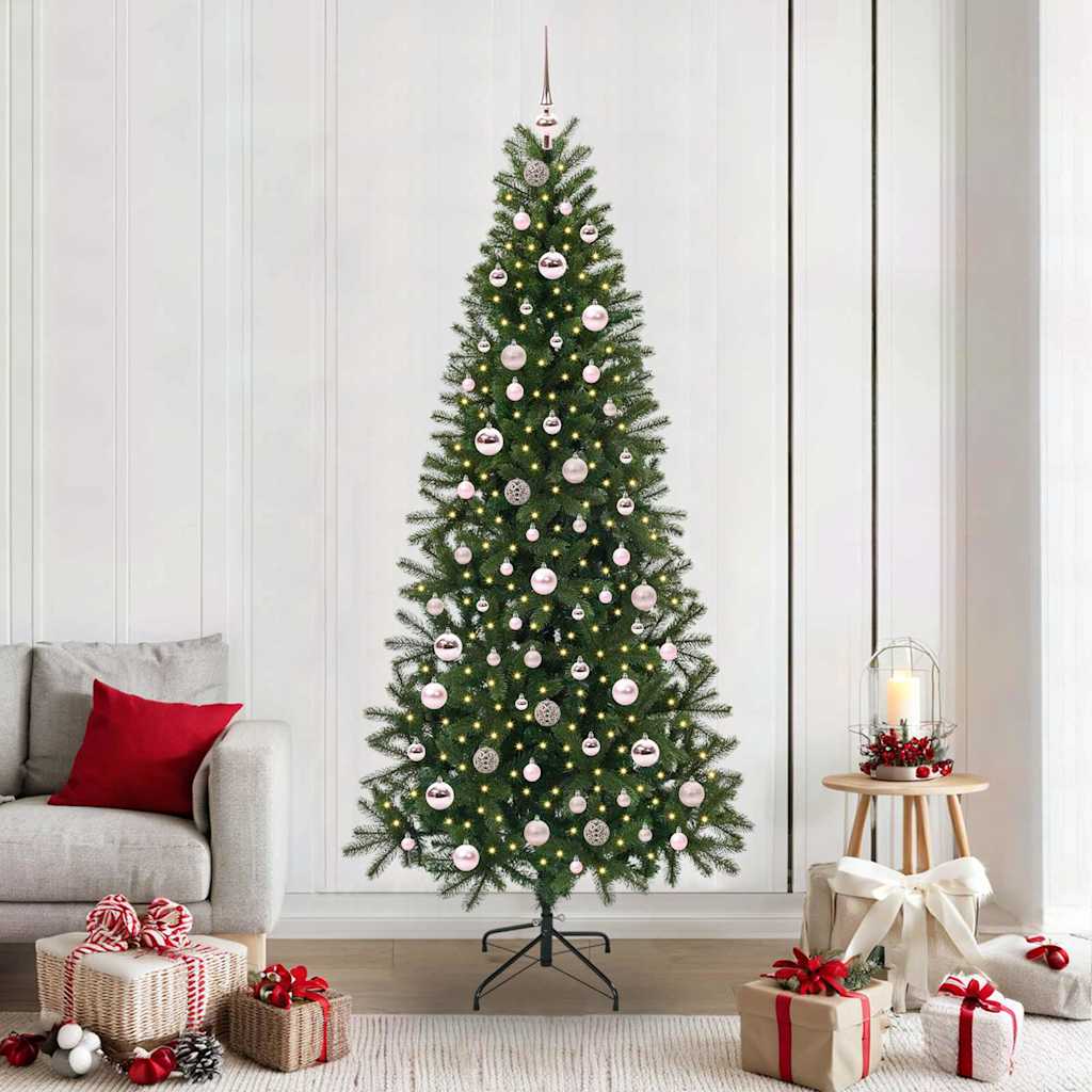Künstlicher Weihnachtsbaum mit 300 LEDs Grün 210 cm PE und PVC