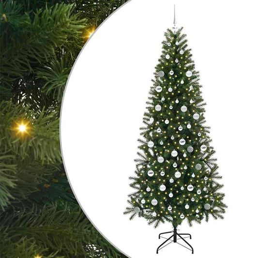 Künstlicher Weihnachtsbaum mit 300 LEDs Grün 210 cm PE und PVC