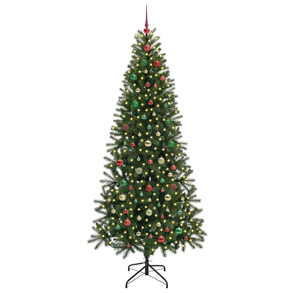Künstlicher Weihnachtsbaum mit 300 LEDs Grün 210 cm PE und PVC