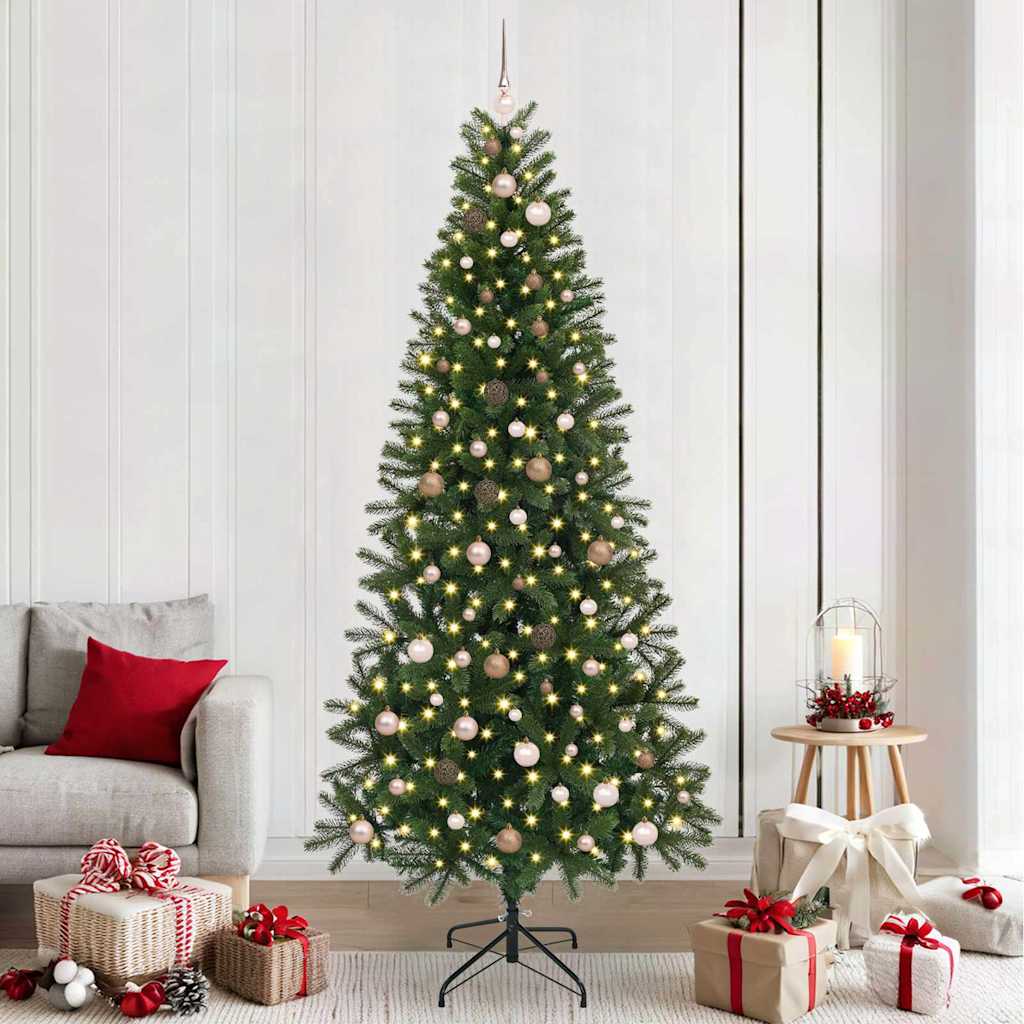 Künstlicher Weihnachtsbaum mit 300 LEDs Grün 240 cm PE und PVC