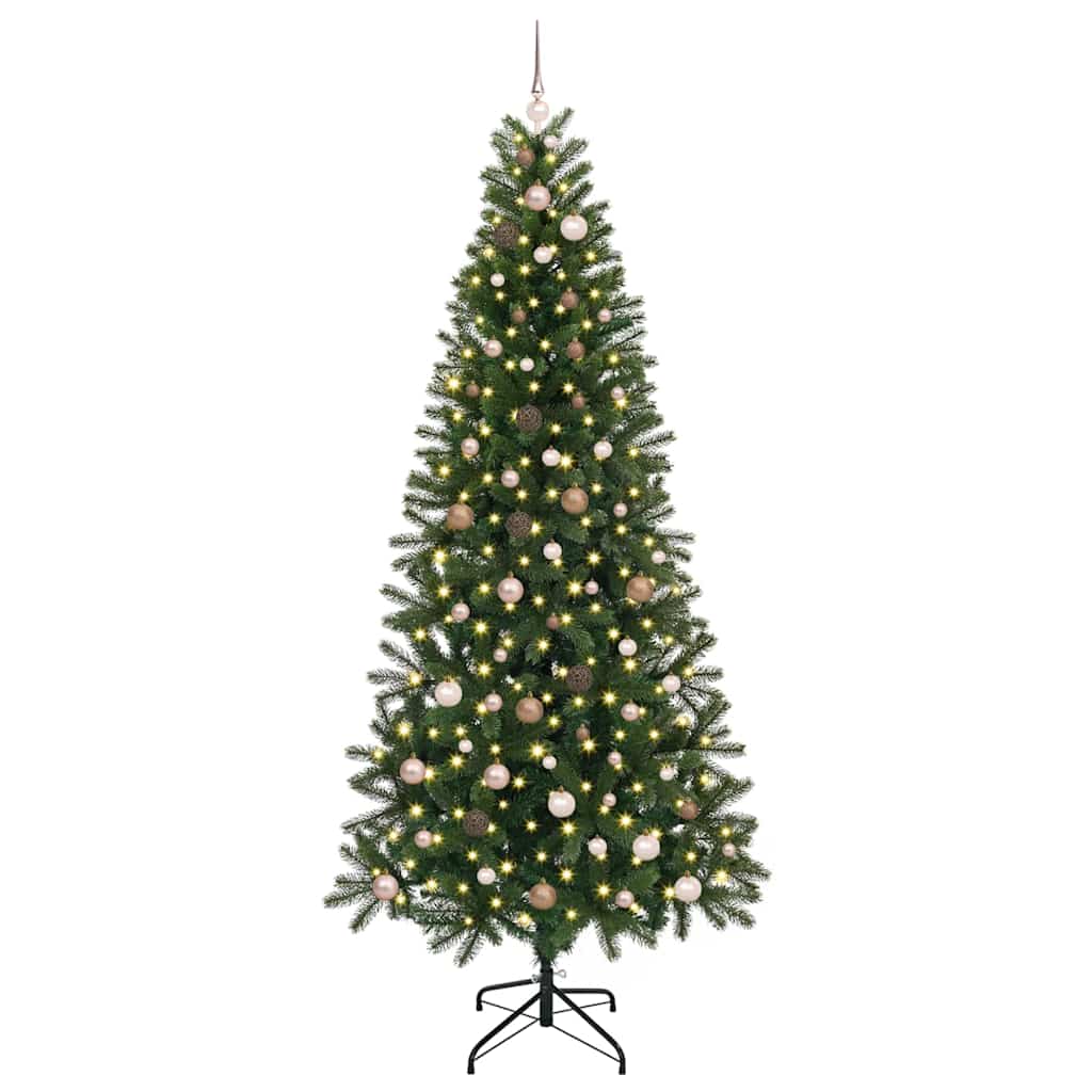 Künstlicher Weihnachtsbaum mit 300 LEDs Grün 240 cm PE und PVC