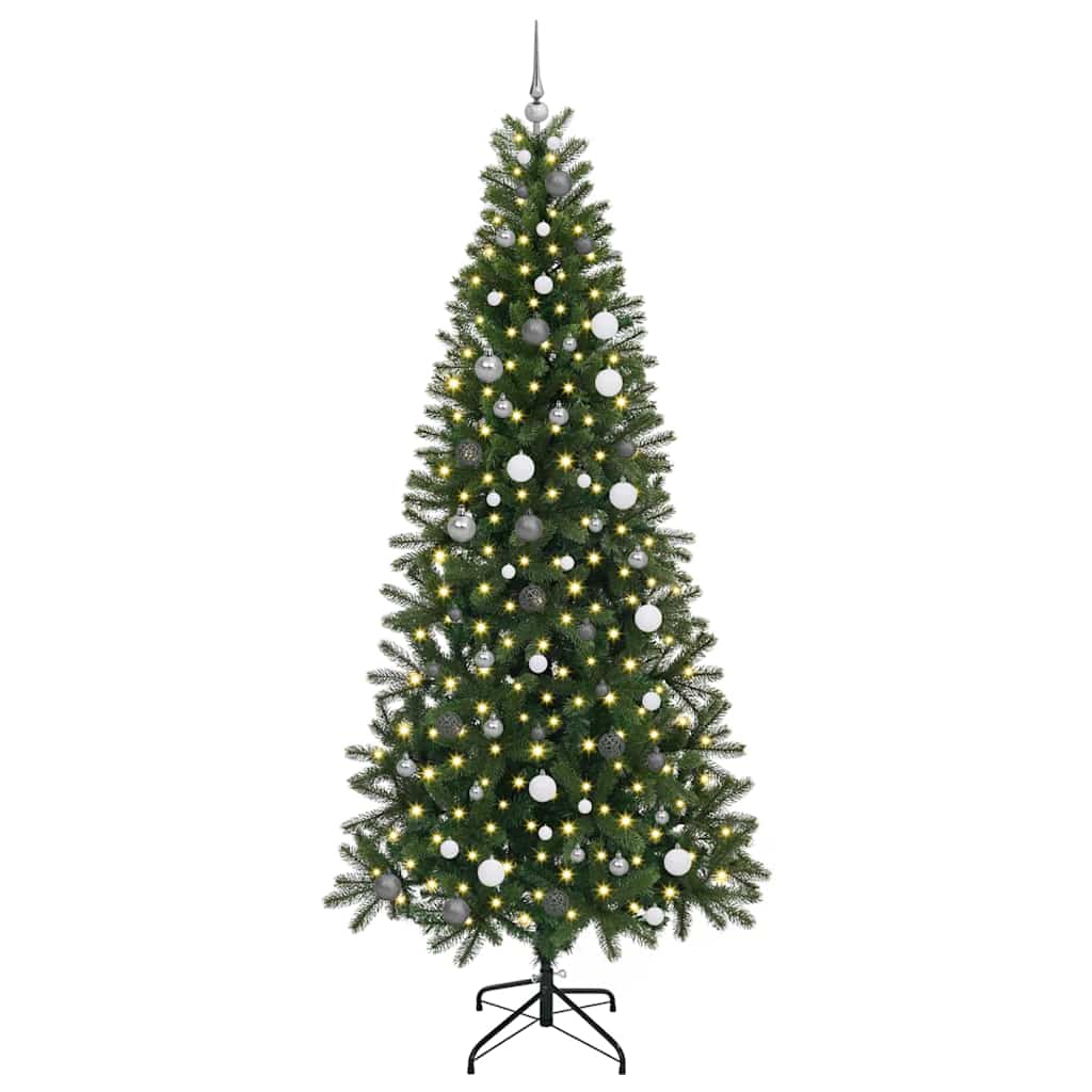 Künstlicher Weihnachtsbaum mit 300 LEDs Grün 240 cm PE und PVC