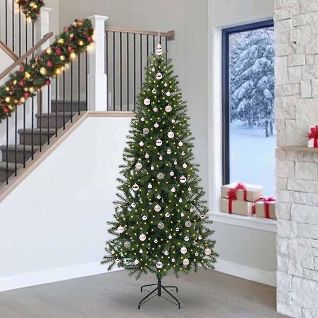 Künstlicher Weihnachtsbaum mit 300 LEDs Grün 240 cm PE und PVC