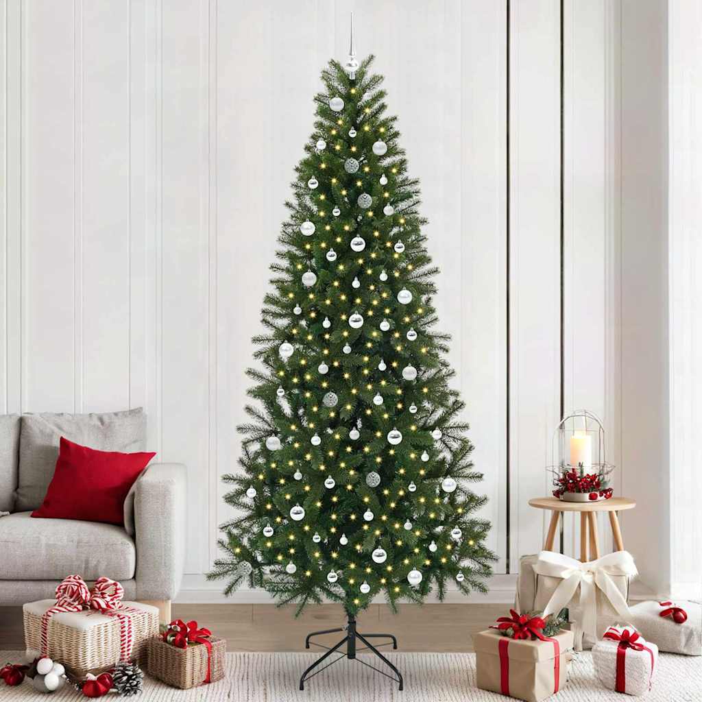 Künstlicher Weihnachtsbaum mit 300 LEDs Grün 240 cm PE und PVC