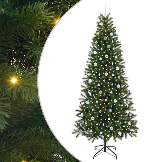 Künstlicher Weihnachtsbaum mit 300 LEDs Grün 240 cm PE und PVC